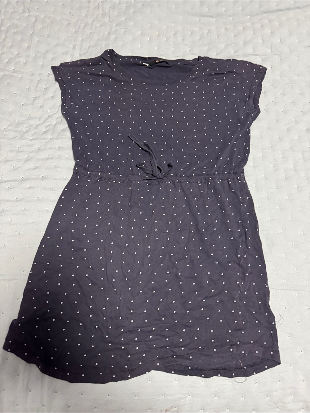 Only Navy Mini Dress with White Polka Dots